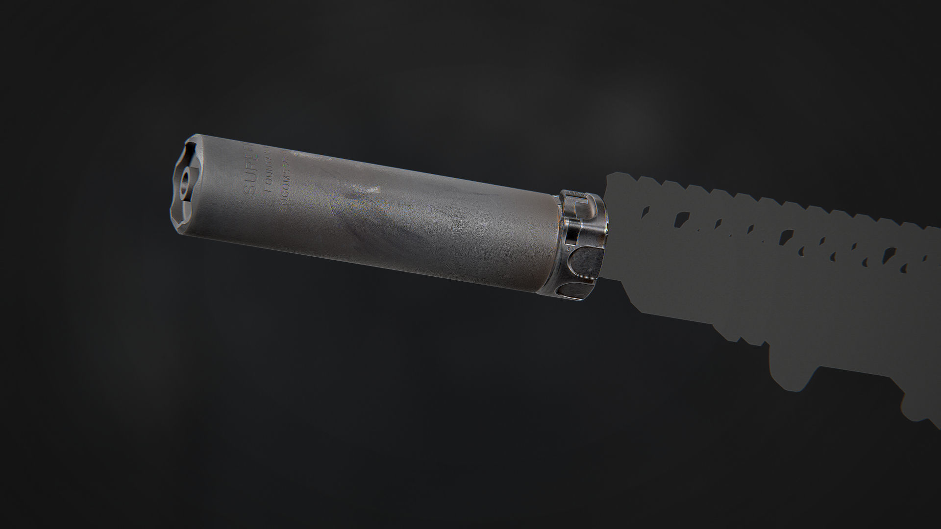 Surefire SOCOM556-RC2 Suppressor Low-poly 3D model_7