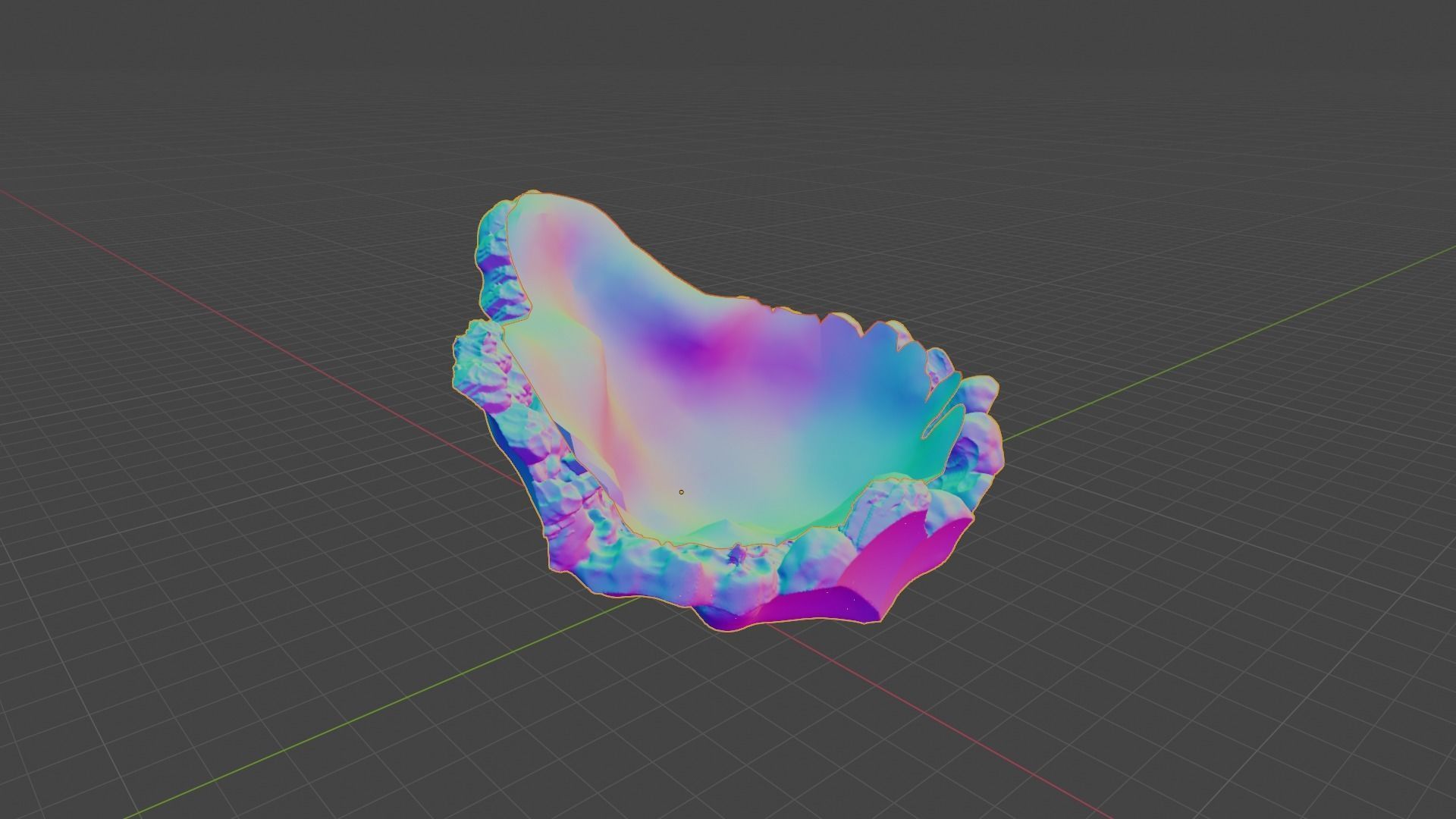 High Quality Crater Crystal Environment High and Low Poly Low-poly 3D model_7
