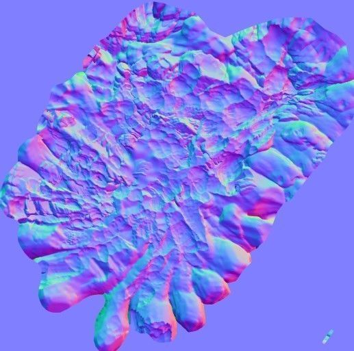 High Quality Crater Crystal Environment High and Low Poly Low-poly 3D model_2