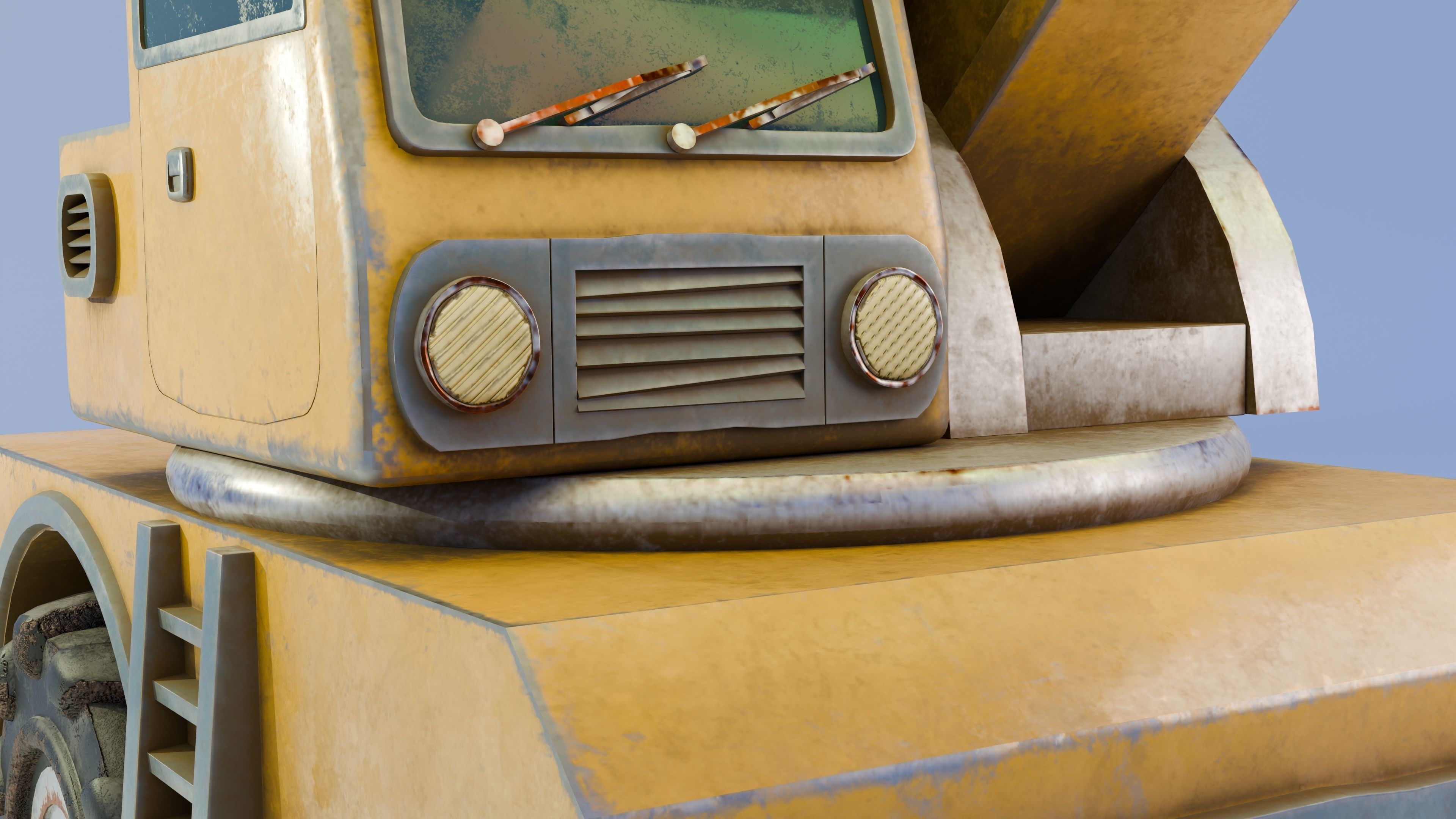 Excavator Low-poly 3D model_8