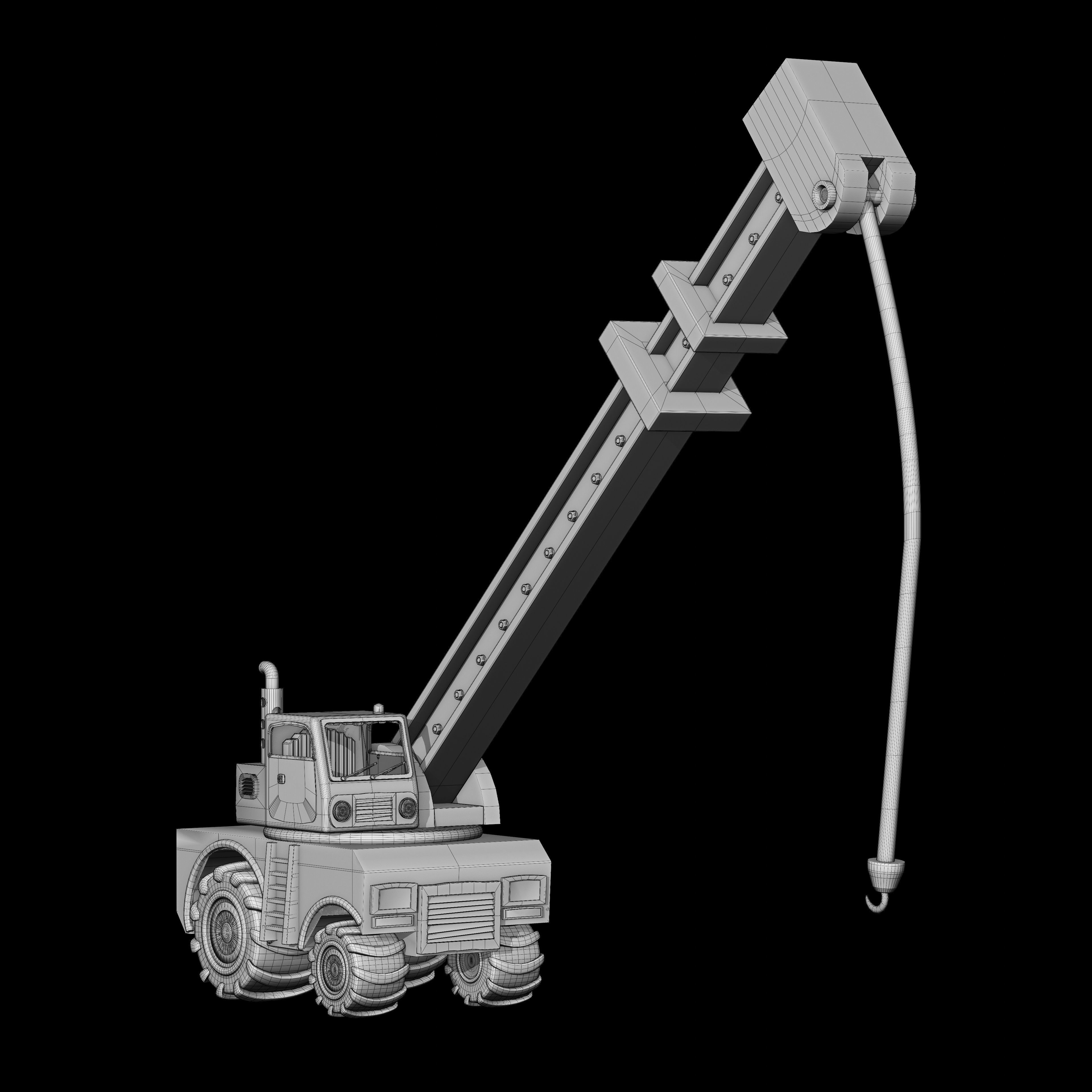 Excavator Low-poly 3D model_11