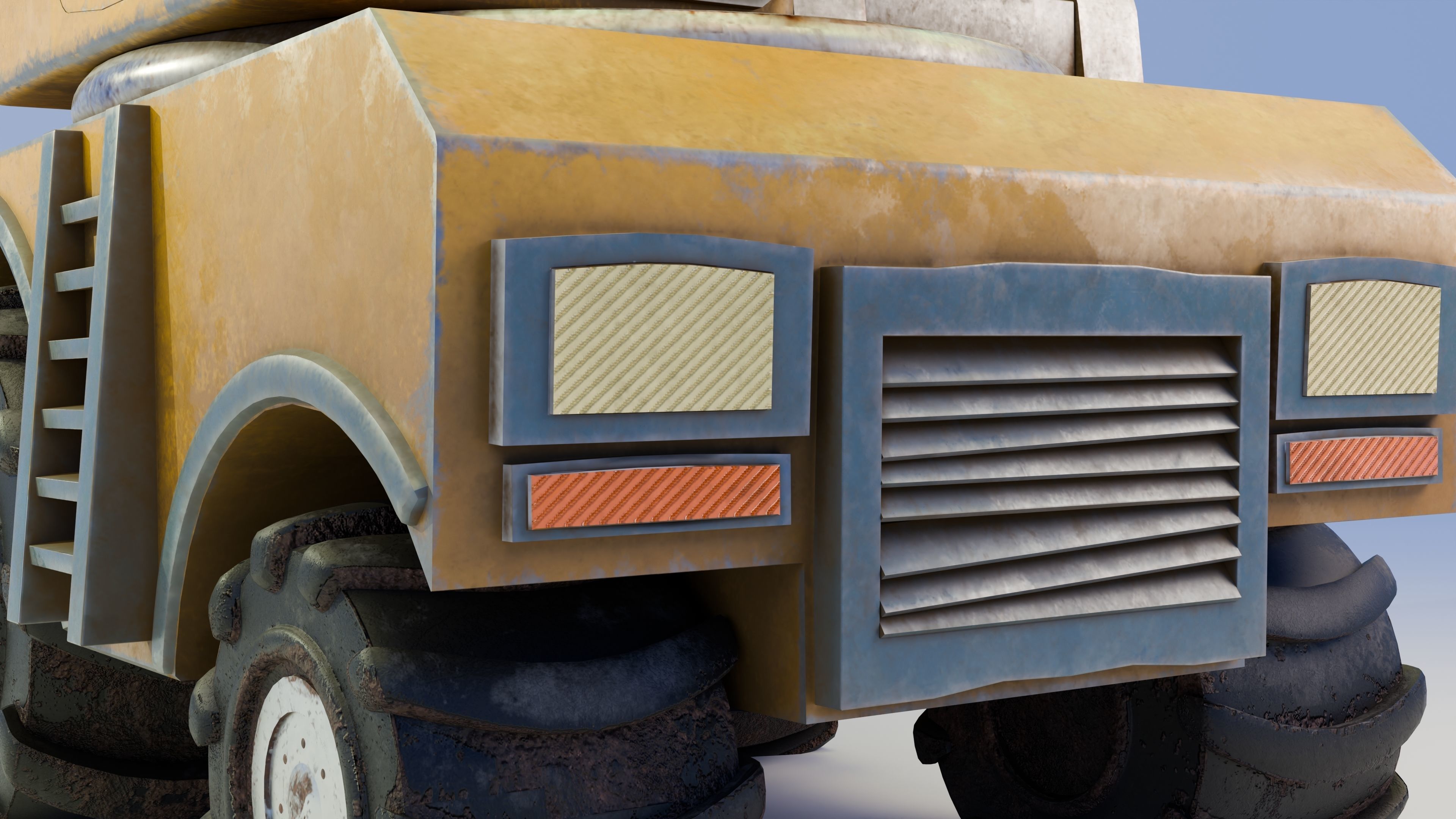 Excavator Low-poly 3D model_9