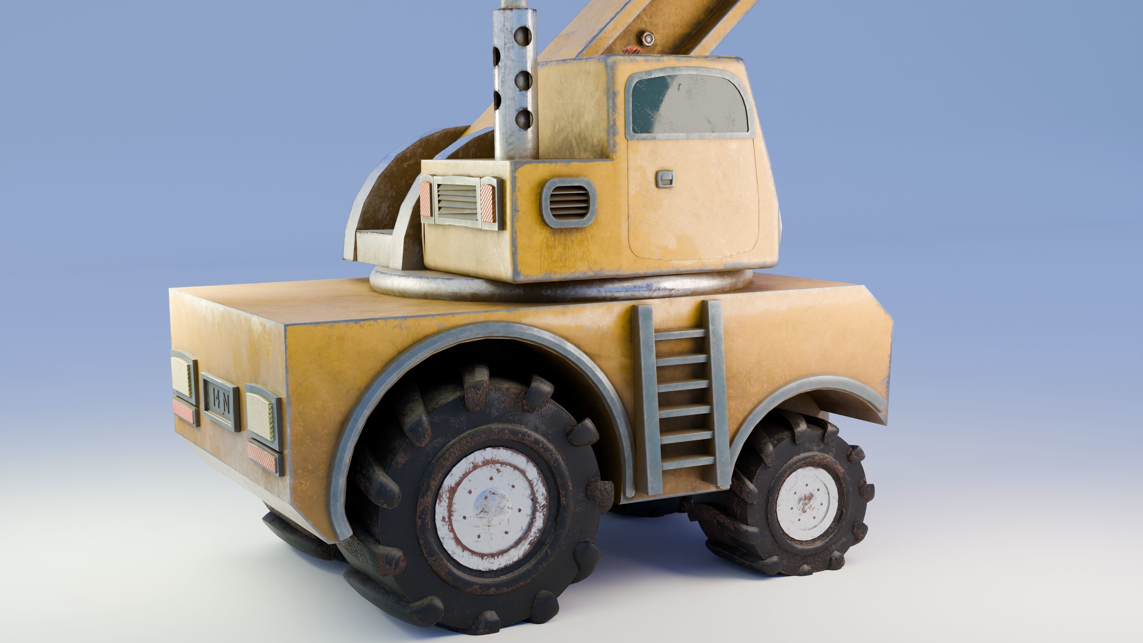 Excavator Low-poly 3D model_3