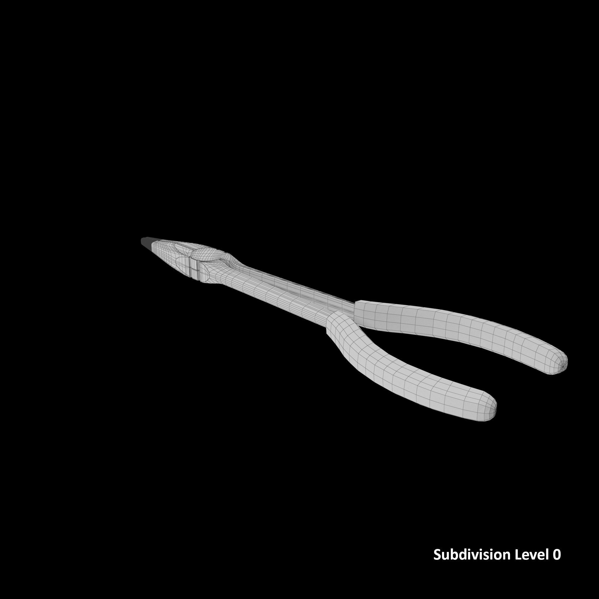 Mini Needle Nose Pliers 908ACP Low-poly 3D model_10