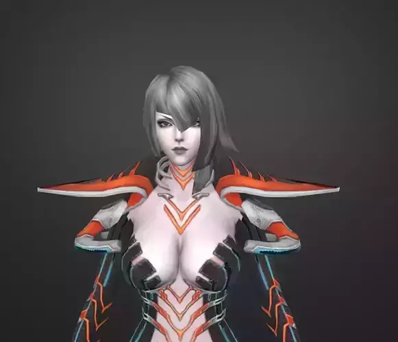 cyber girl w 3D model