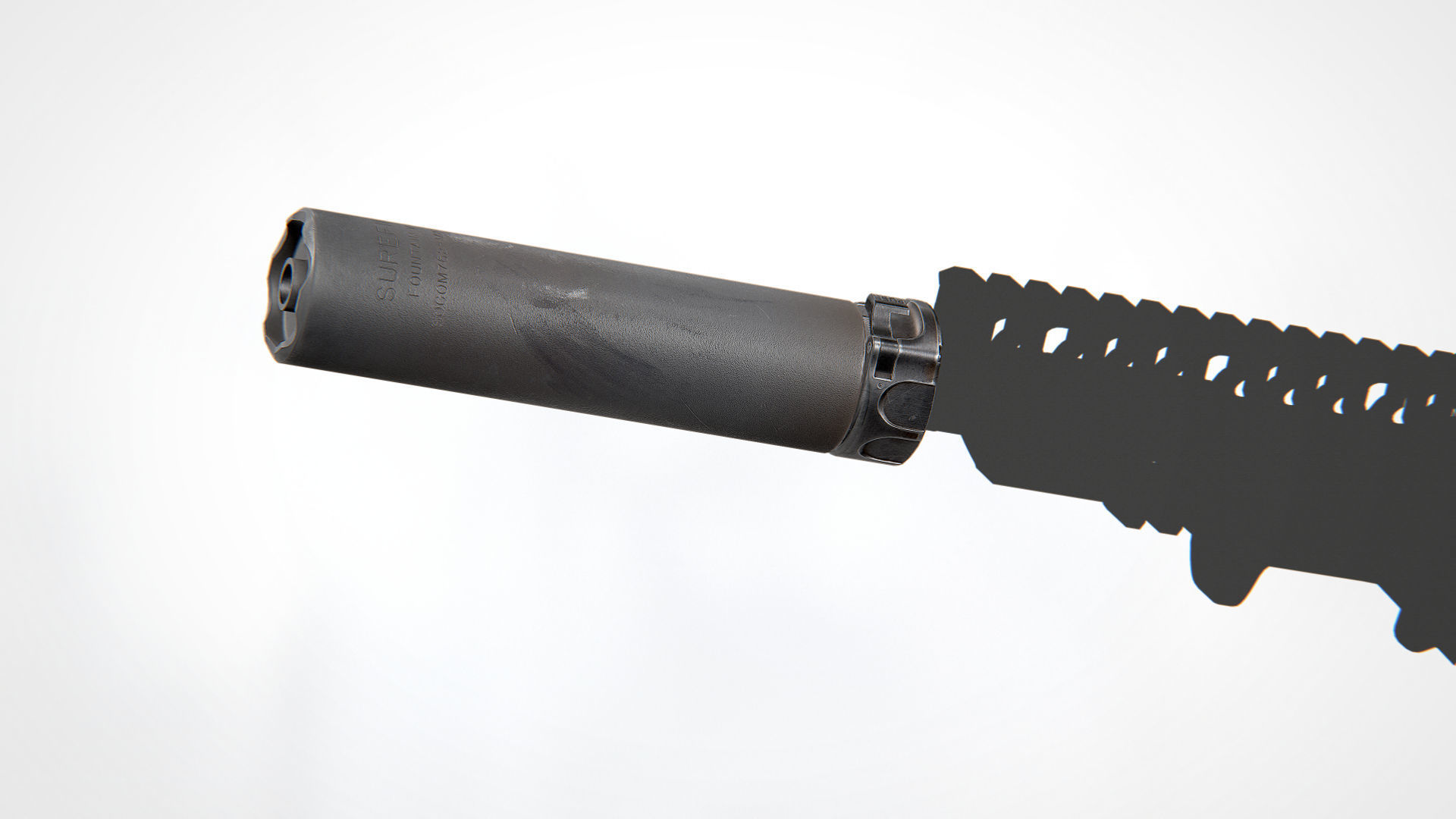 Surefire SOCOM762-MINI2 Suppressor Low-poly 3D model_8