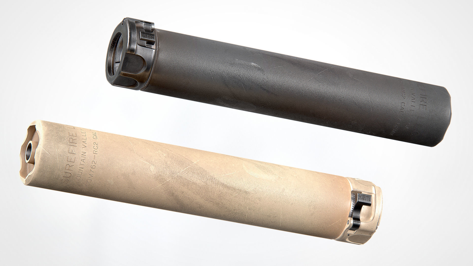 Surefire SOCOM762-RC2 Suppressor Low-poly 3D model_2