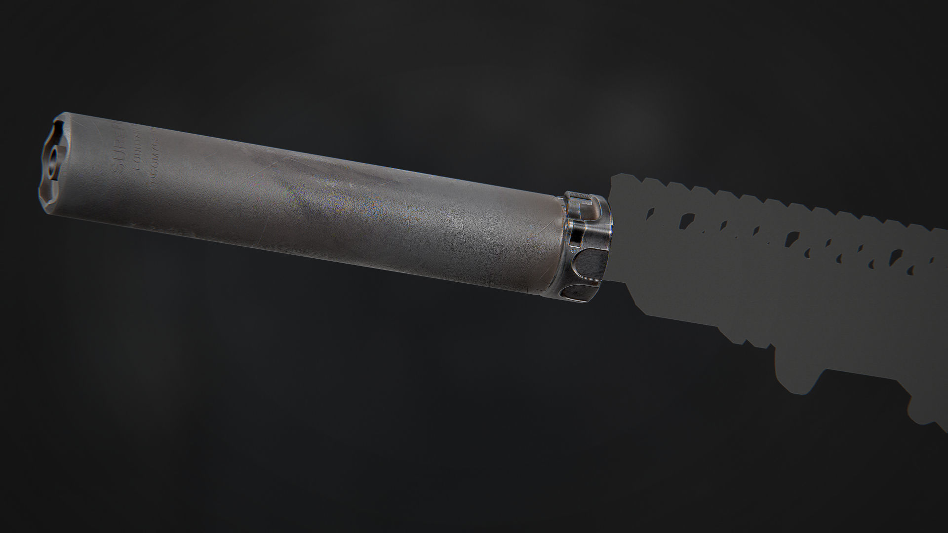 Surefire SOCOM762-RC2 Suppressor Low-poly 3D model_7