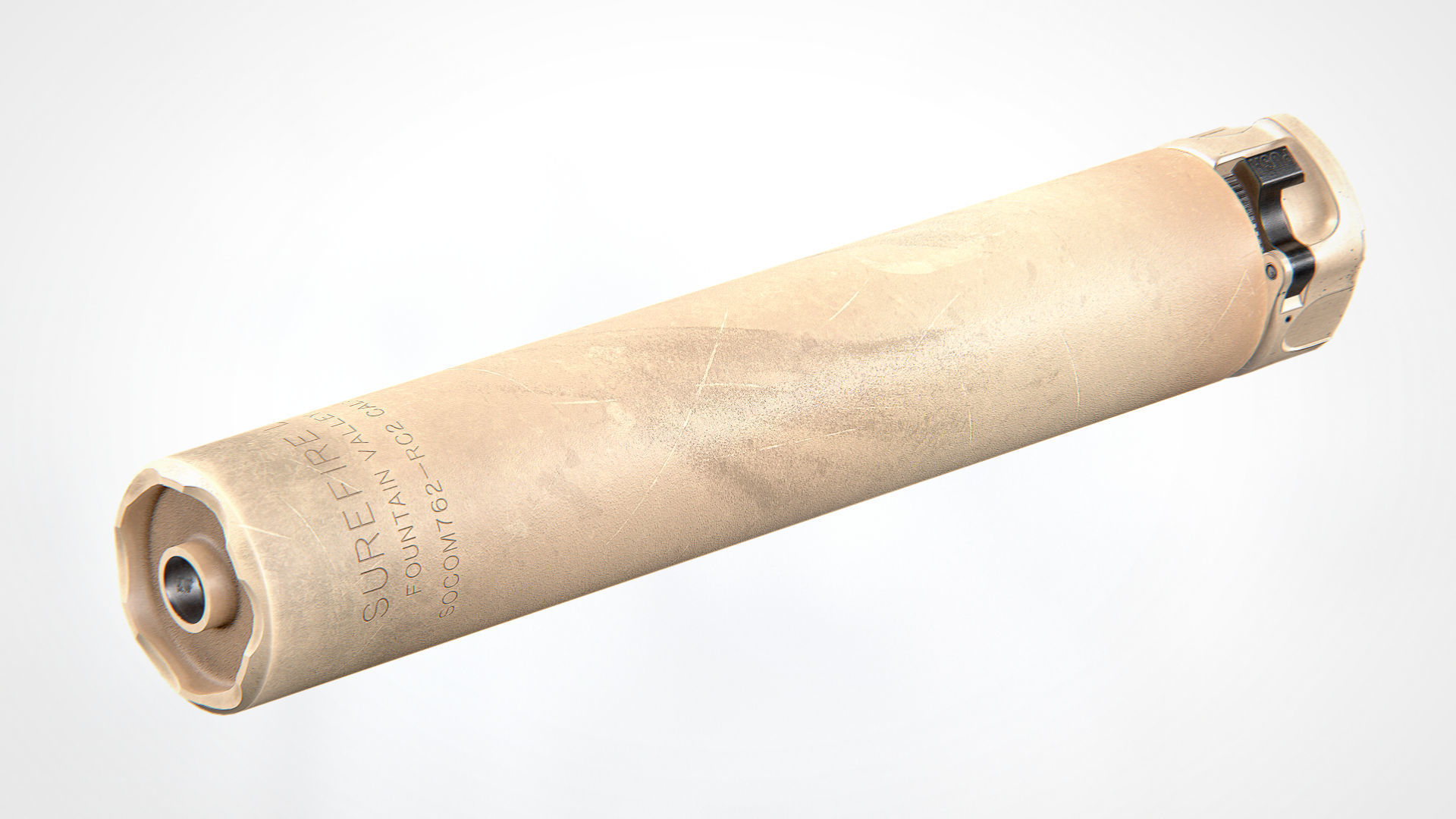 Surefire SOCOM762-RC2 Suppressor Low-poly 3D model_6