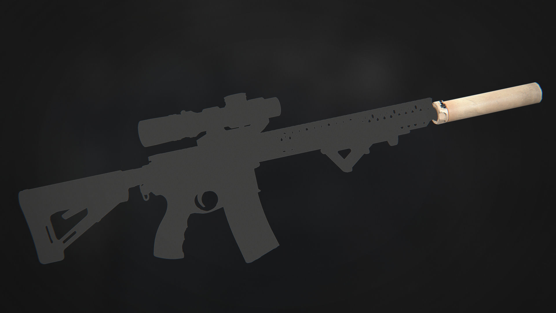 Surefire SOCOM762-RC2 Suppressor Low-poly 3D model_9