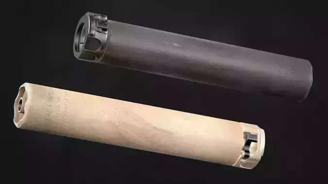 Surefire SOCOM762-RC2 Suppressor Low-poly 3D model