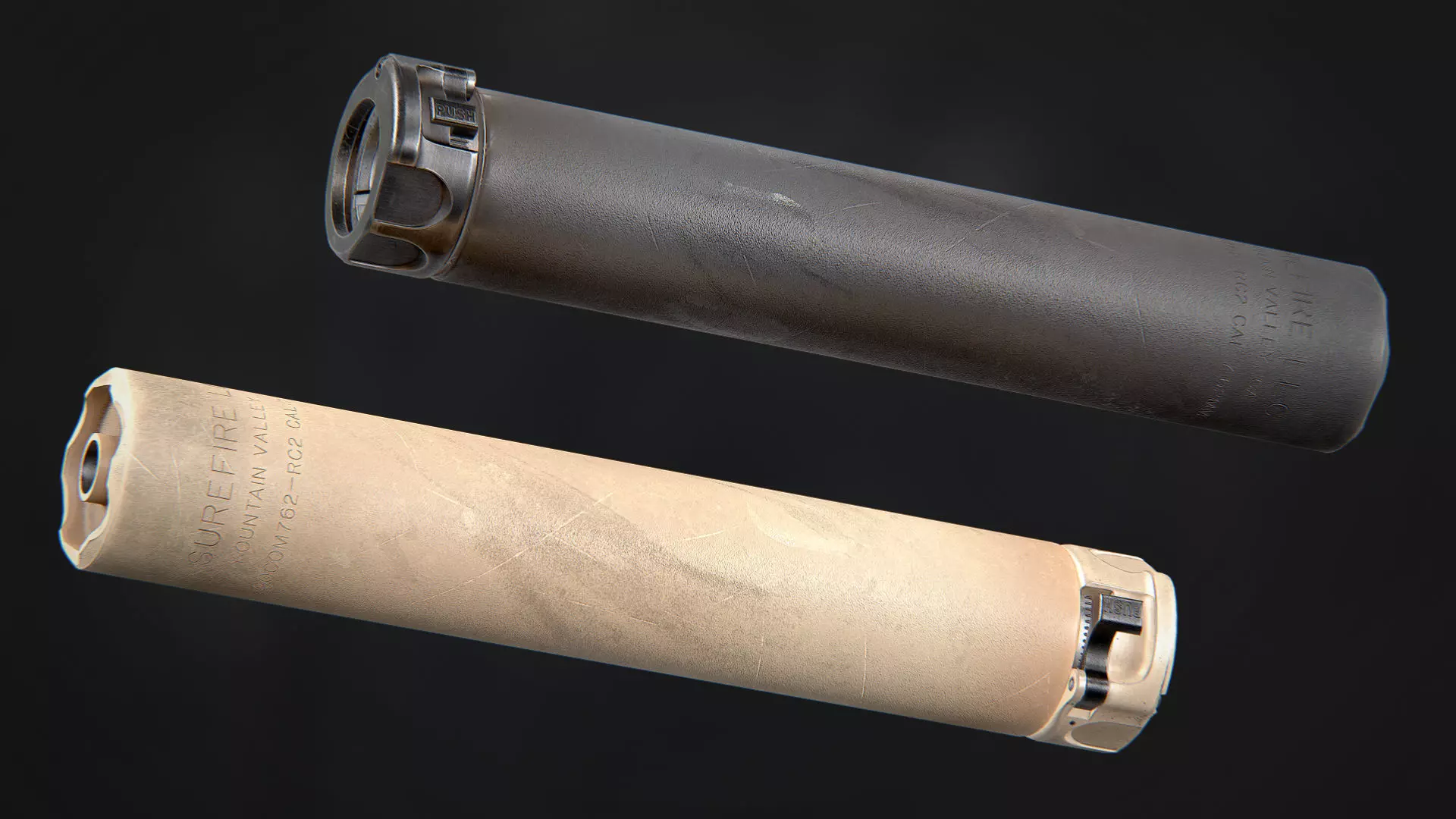 Surefire SOCOM762-RC2 Suppressor Low-poly 3D model_0