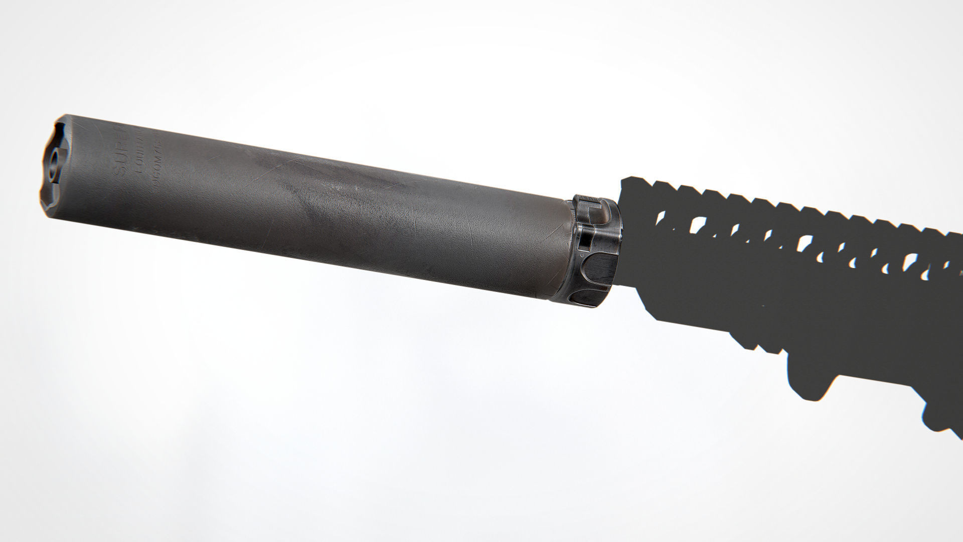 Surefire SOCOM762-RC2 Suppressor Low-poly 3D model_8