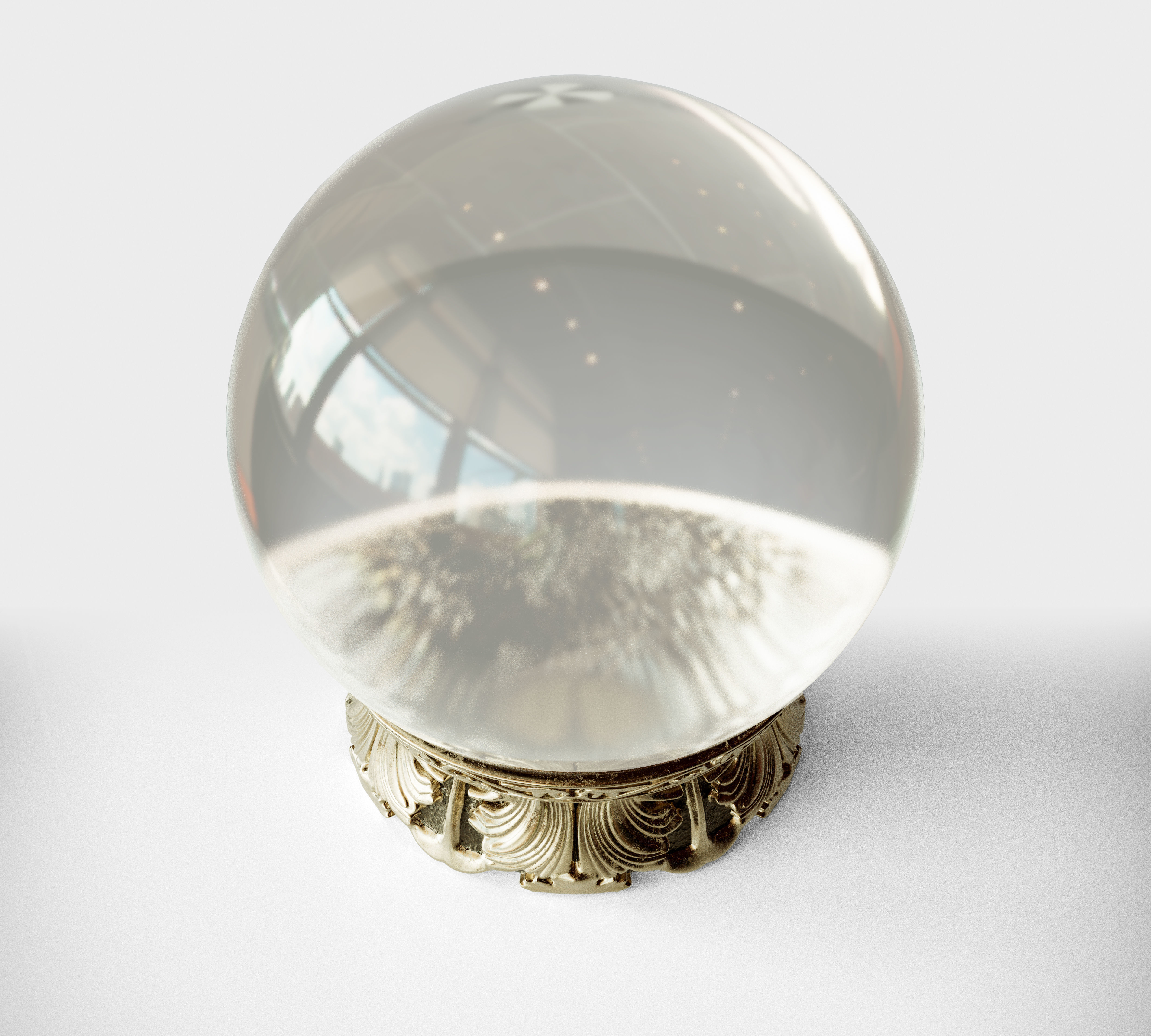 Ornate Crystal Ball 3D model_1