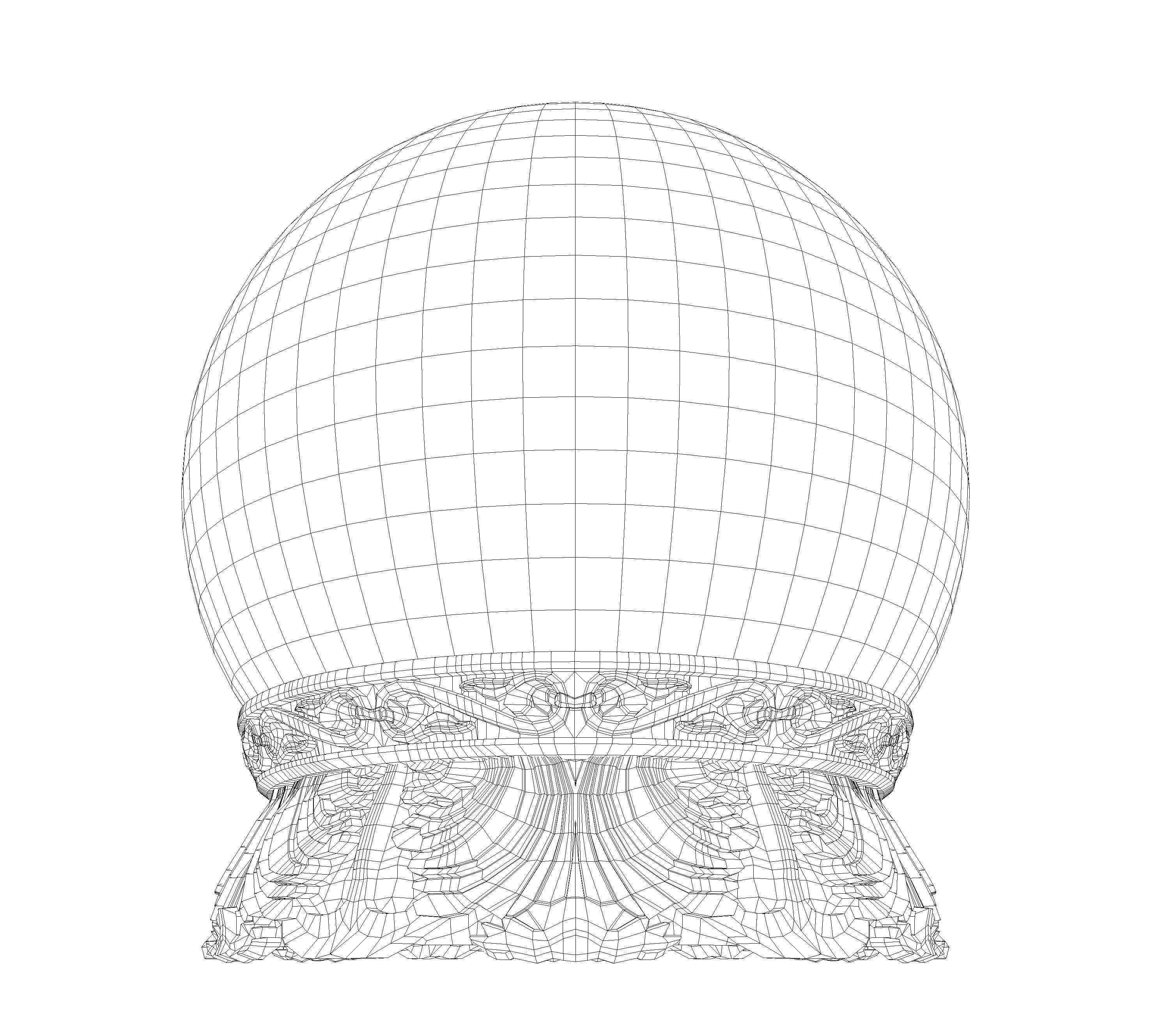 Ornate Crystal Ball 3D model_7