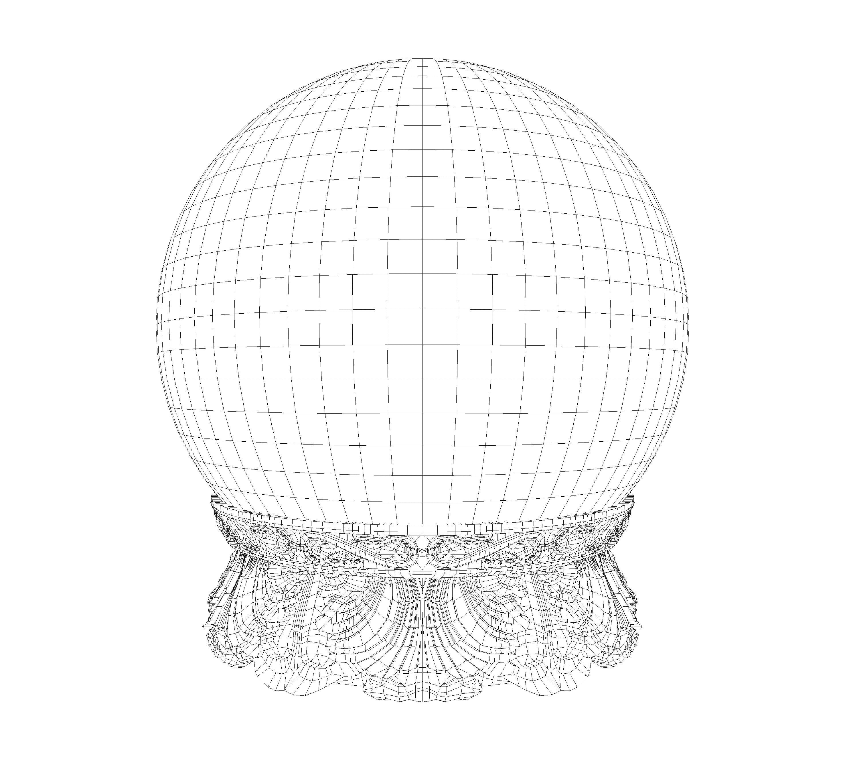 Ornate Crystal Ball 3D model_5