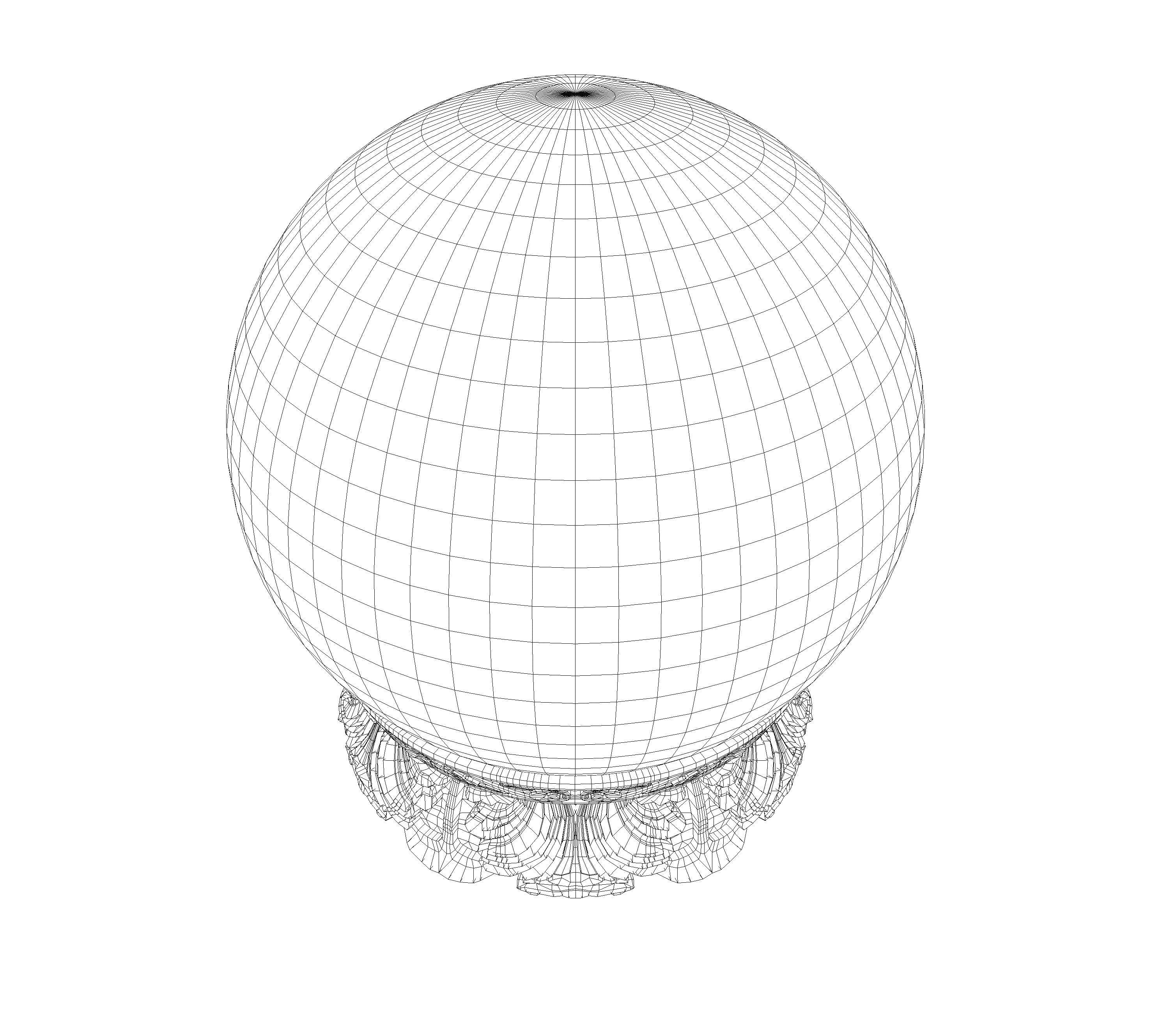 Ornate Crystal Ball 3D model_6