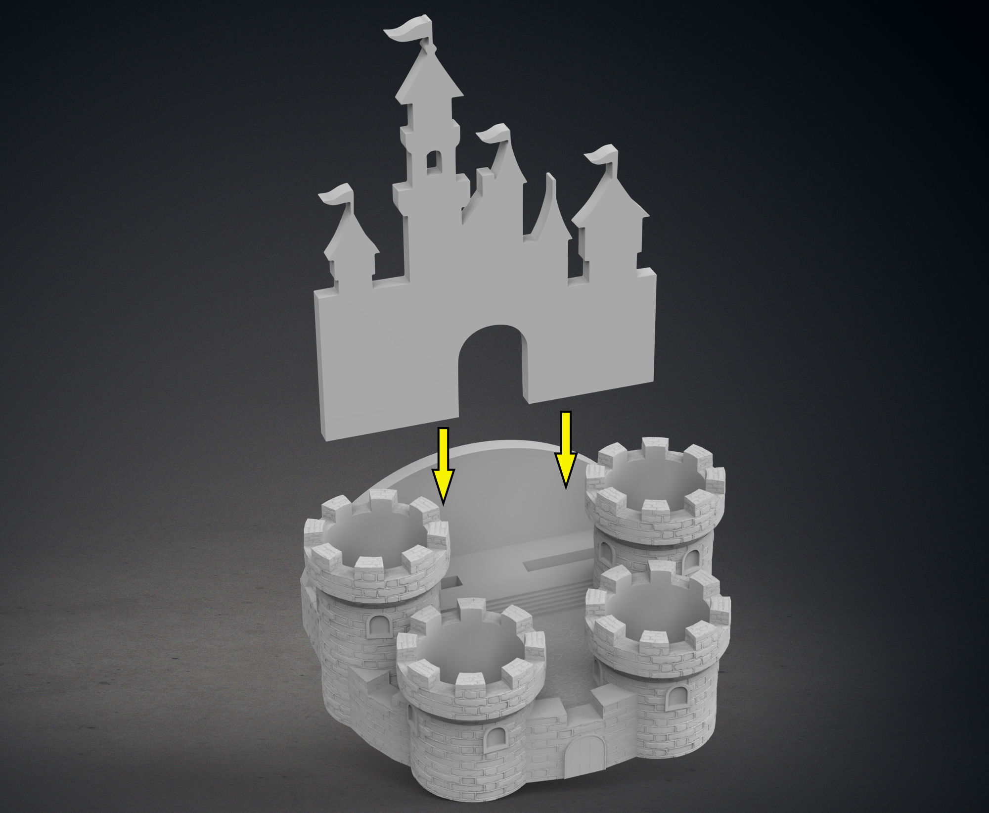 Castle Pen Holder 3D print model_10