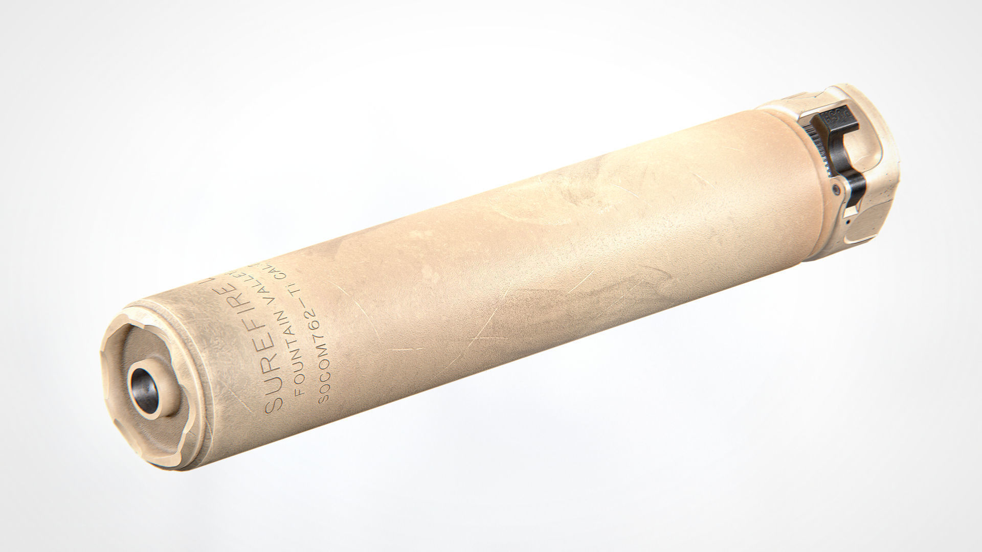 Surefire SOCOM762-TI2 Suppressor Low-poly 3D model_6