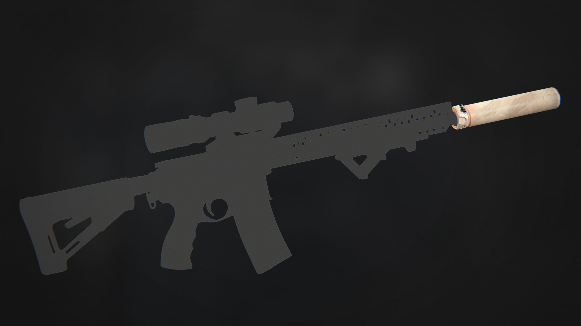 Surefire SOCOM762-TI2 Suppressor Low-poly 3D model_9