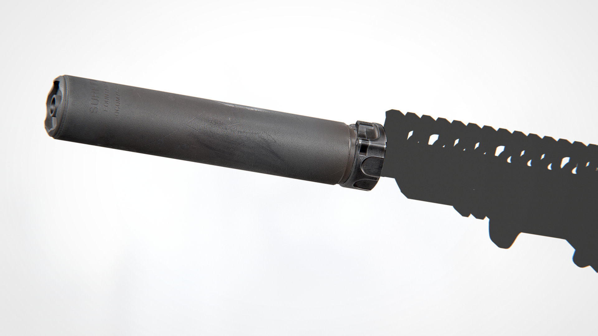 Surefire SOCOM762-TI2 Suppressor Low-poly 3D model_8