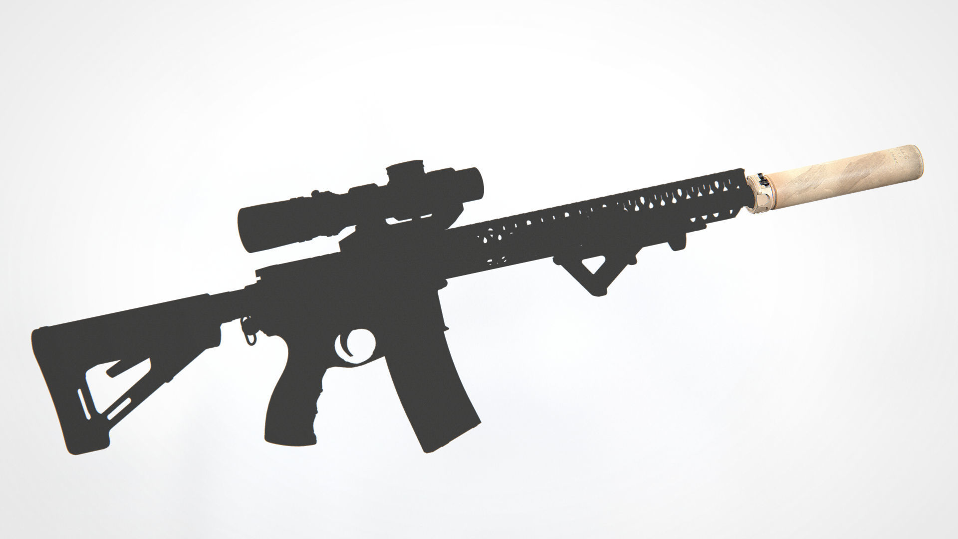Surefire SOCOM762-TI2 Suppressor Low-poly 3D model_10