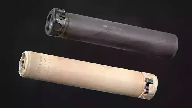 Surefire SOCOM762-TI2 Suppressor Low-poly 3D model