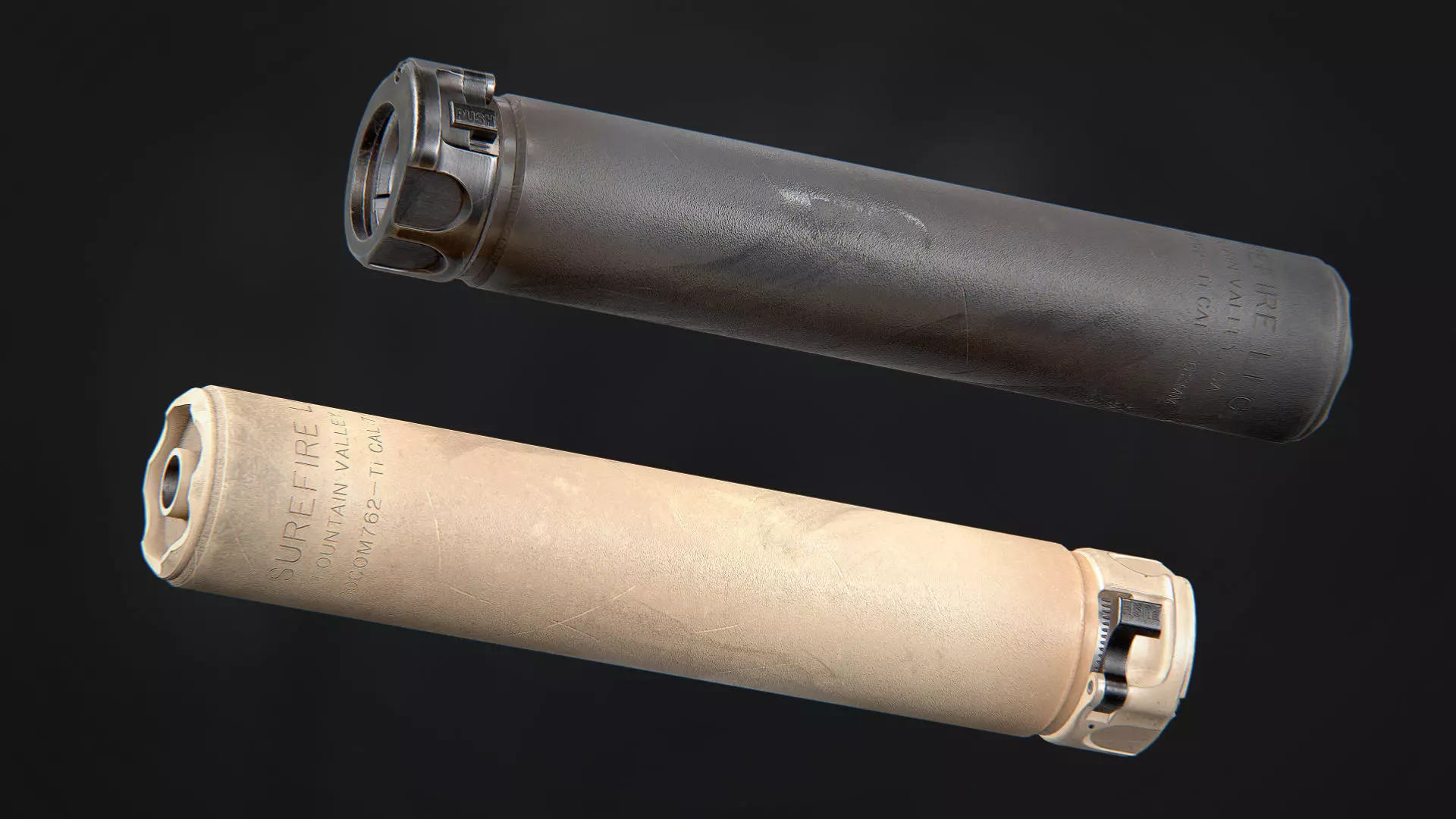 Surefire SOCOM762-TI2 Suppressor Low-poly 3D model_0