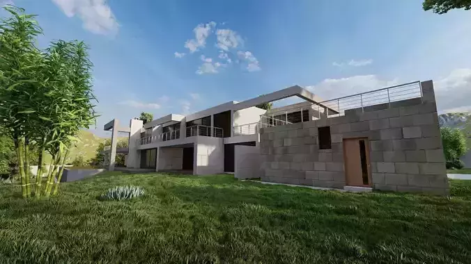 Casa Scene-villa-modern house 3D model