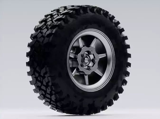 Car Tire Detailed 3D Model Truck Tire 