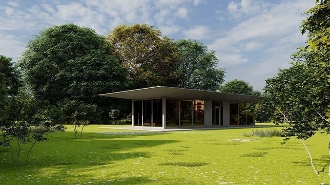 Casa Scene-villa-modern house 3D model 2