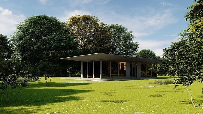 Casa Scene-villa-modern house 3D model 4