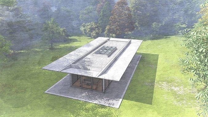 Casa Scene-villa-modern house 3D model 7