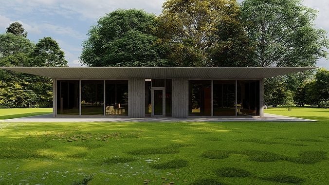 Casa Scene-villa-modern house 3D model 5