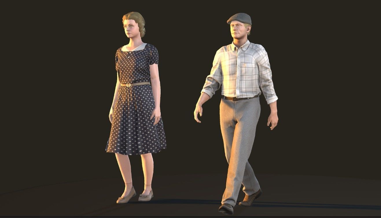 Soviet Citizens Low-poly 3D model_9