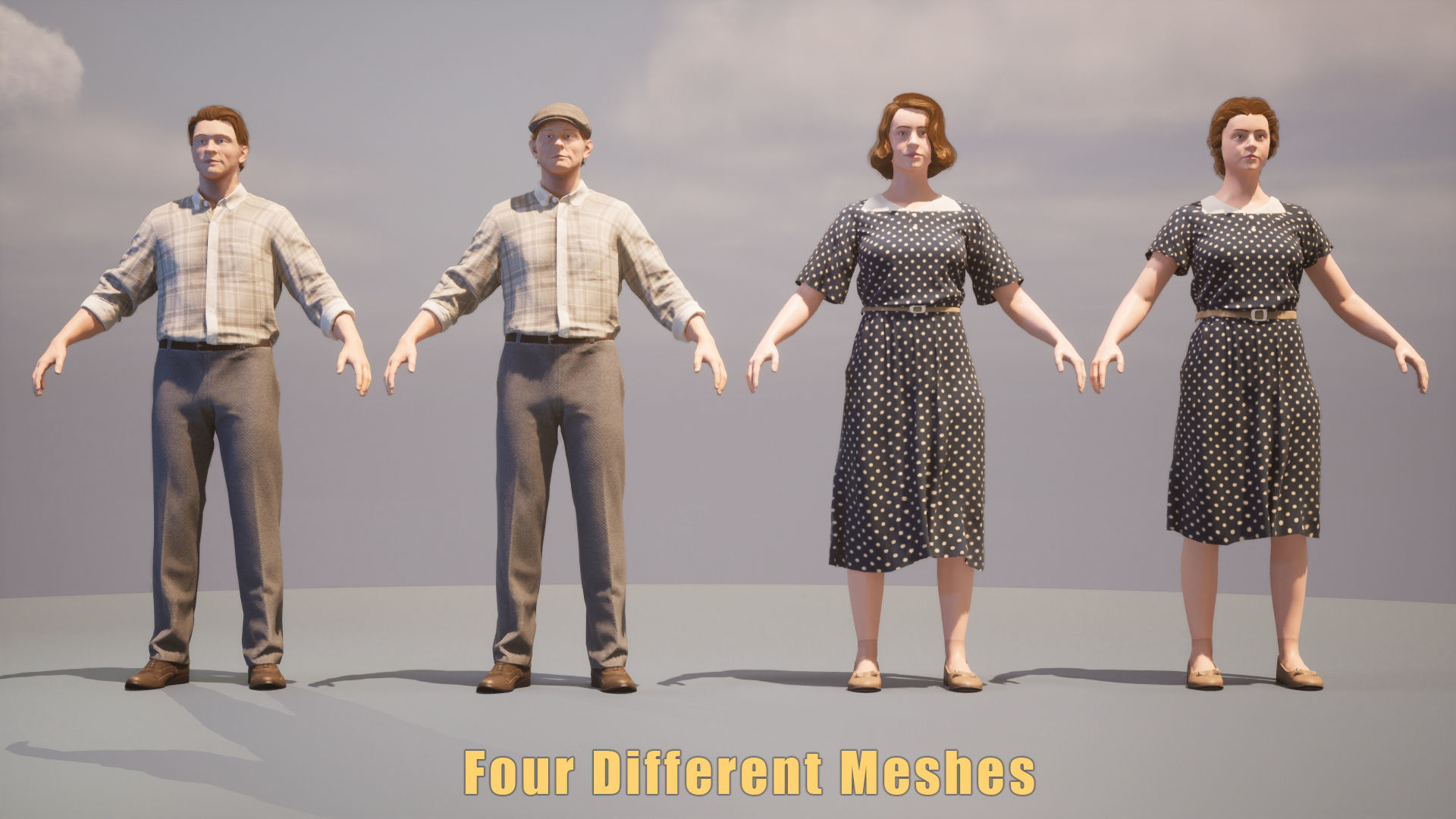 Soviet Citizens Low-poly 3D model_3