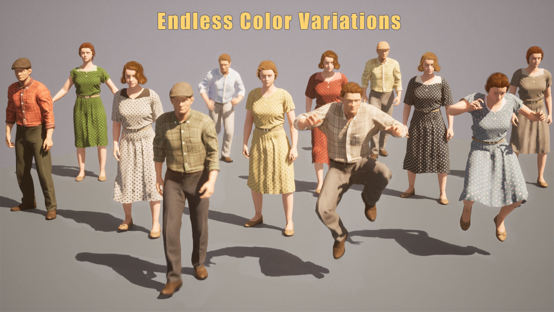 Soviet Citizens Low-poly 3D model_5