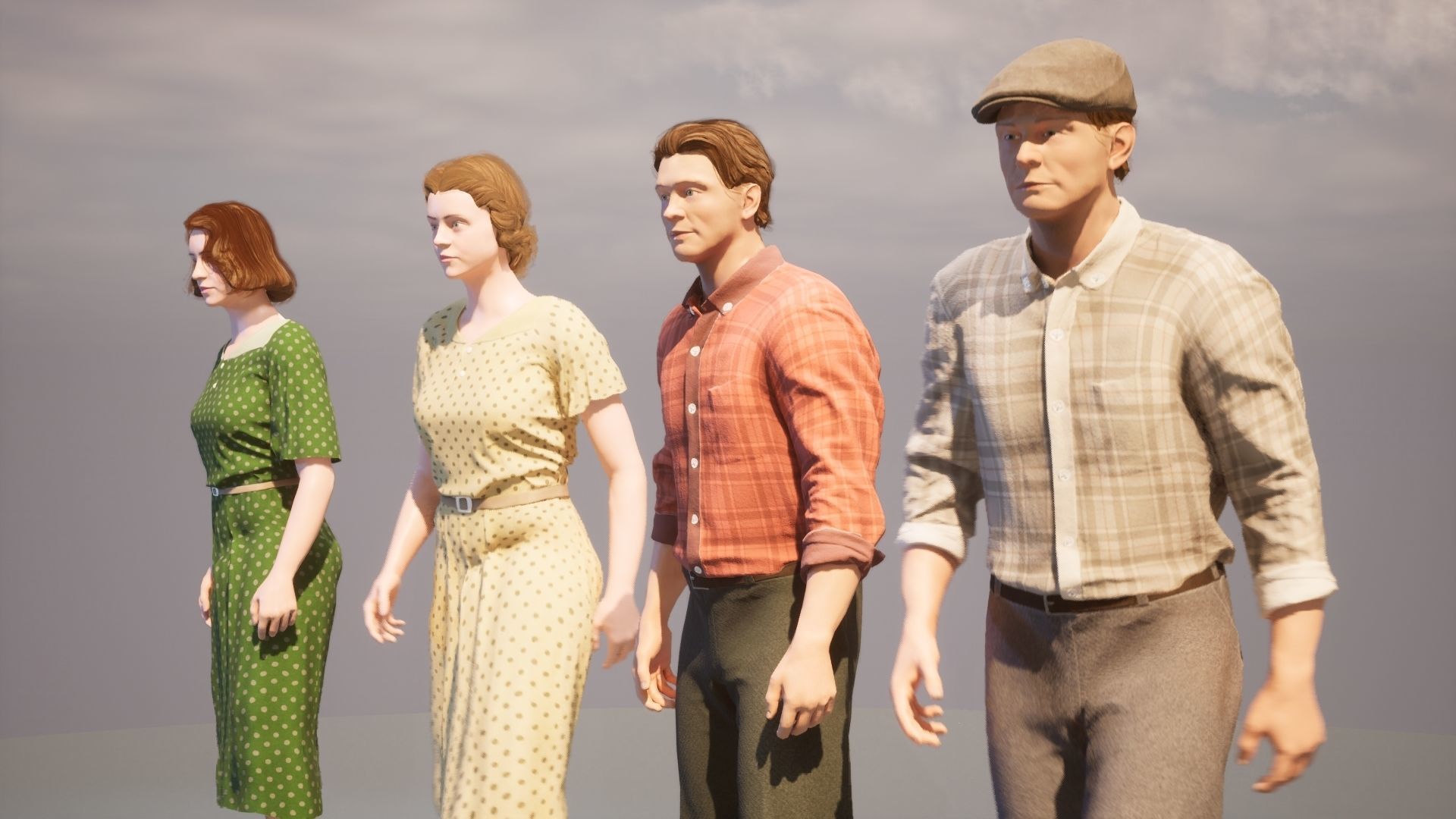 Soviet Citizens Low-poly 3D model_6