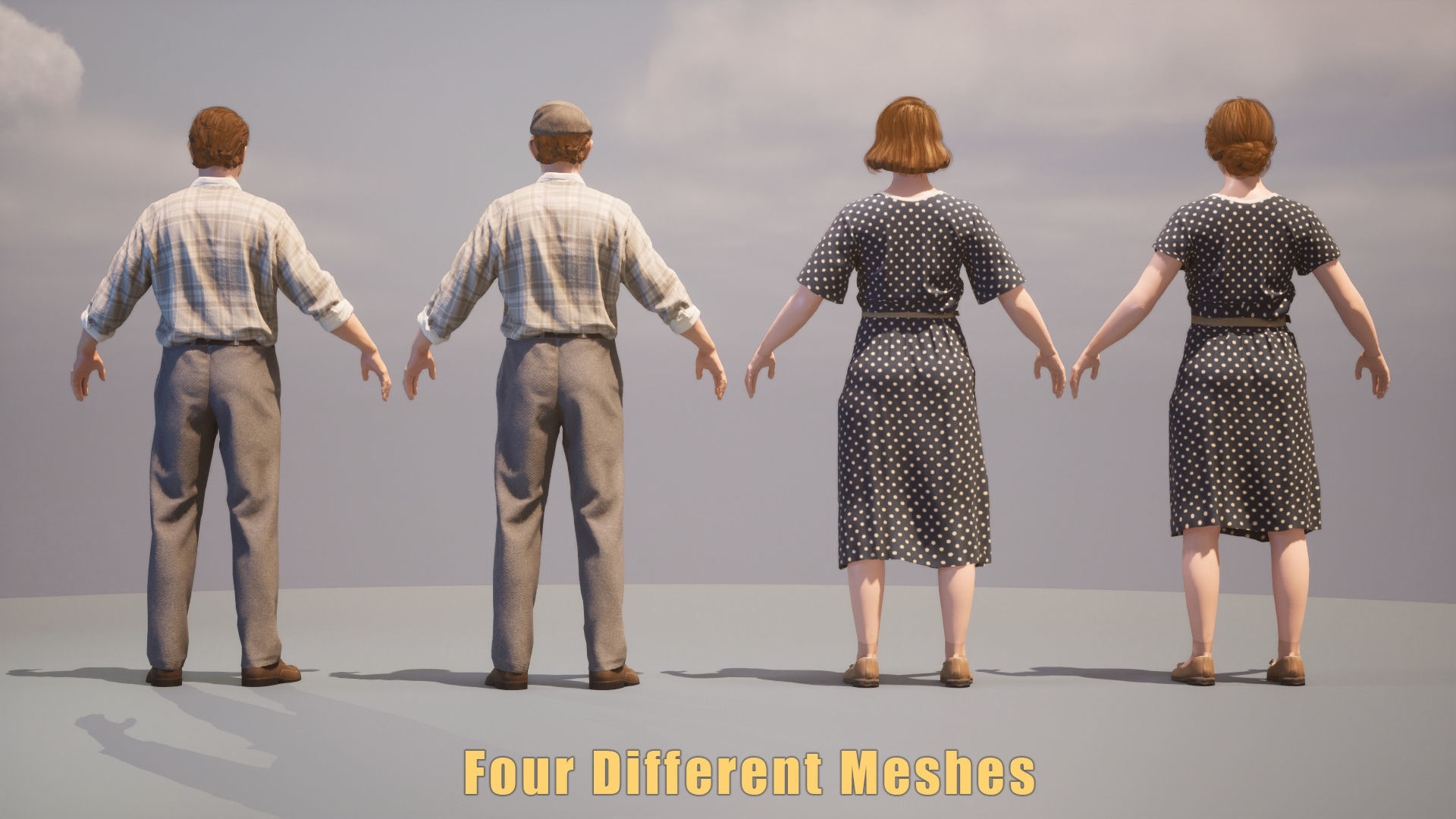 Soviet Citizens Low-poly 3D model_4