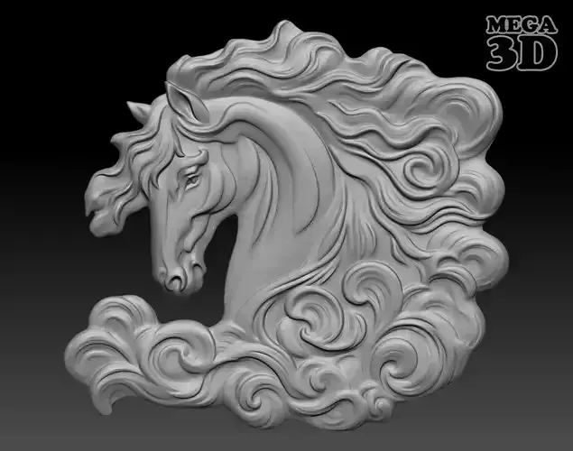 Horse Bas relief 240510 18 3D print model