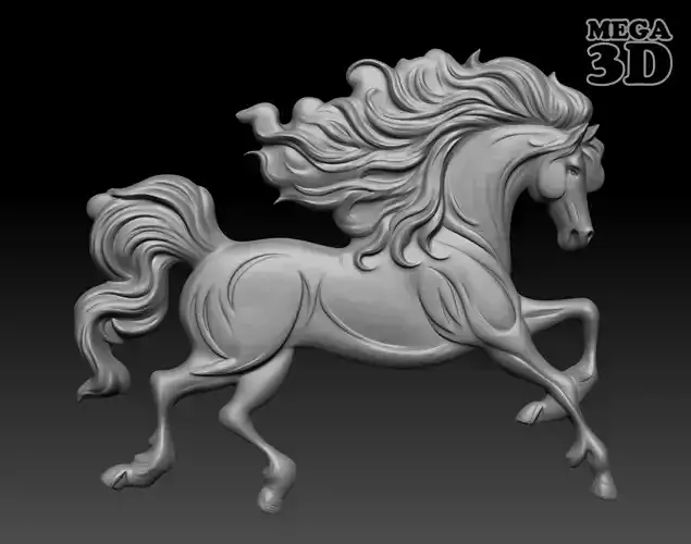 Horse Bas relief 240510 17 3D print model