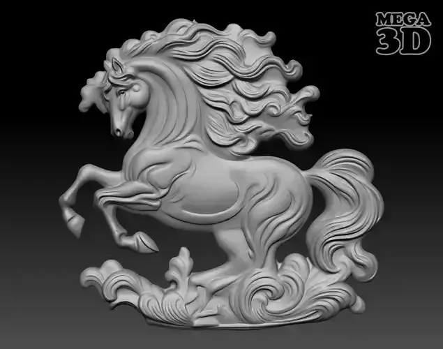 Horse Bas relief 240510 16 3D print model