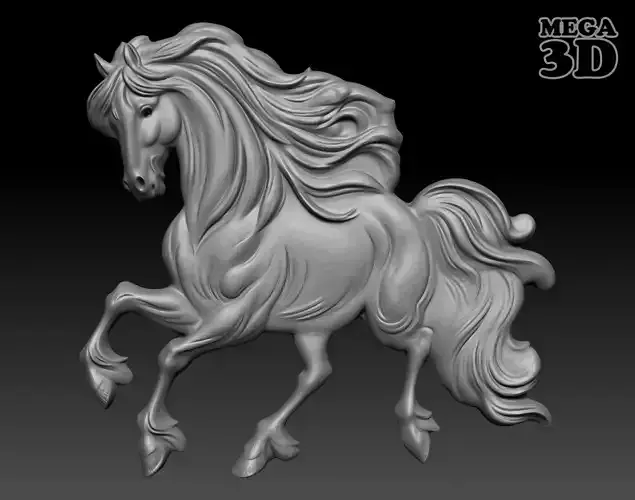 Horse Bas relief 240510 15 3D print model