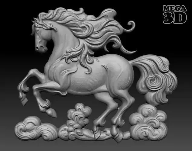 Horse Bas relief 240510 14 3D print model