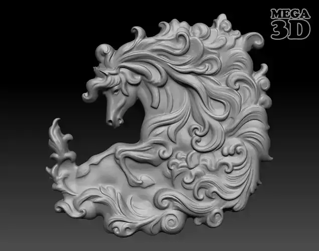 Horse Bas relief 240510 13 3D print model