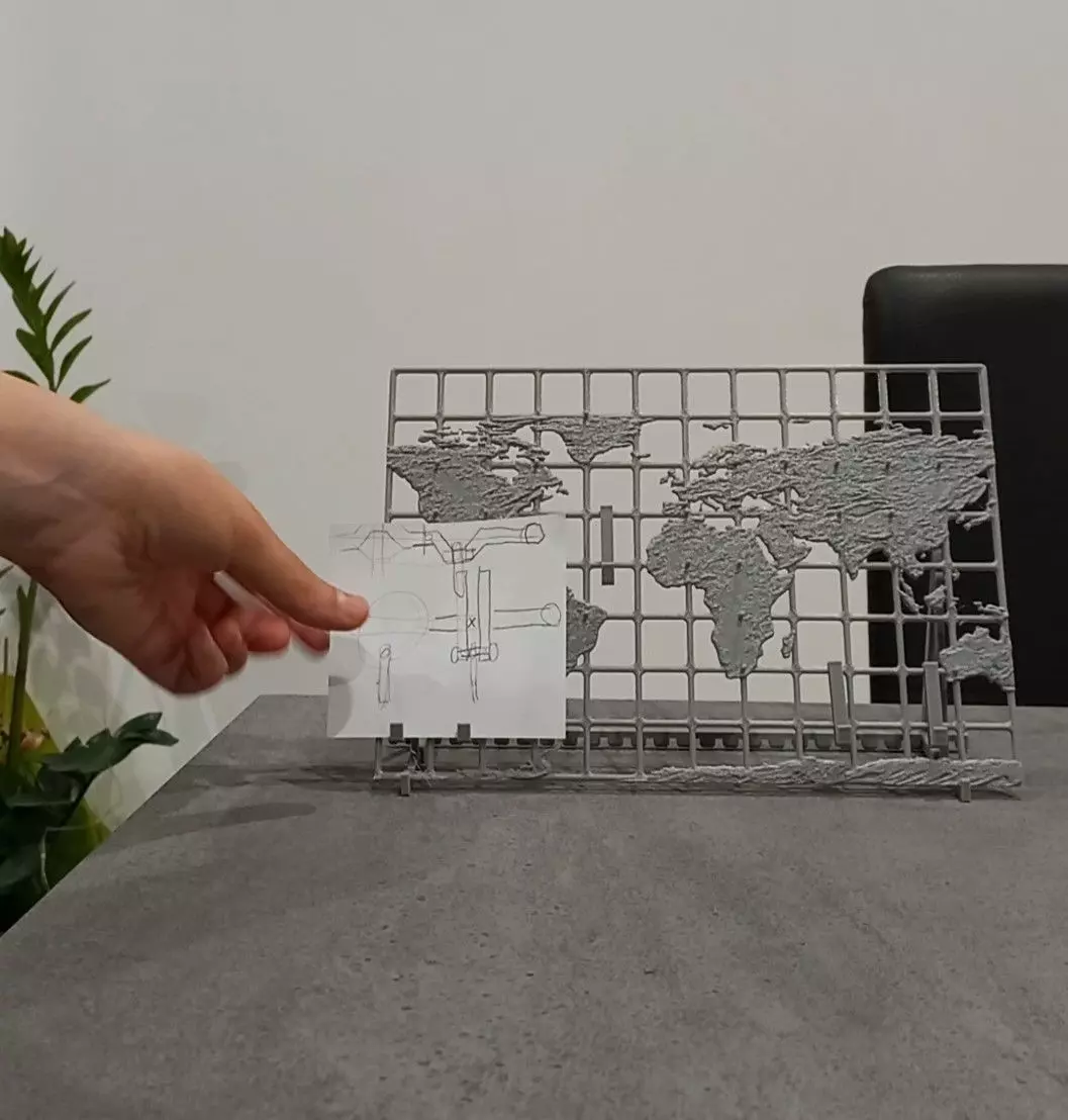 Decorative organizer grid with the map of planet Earth 3D print model_0