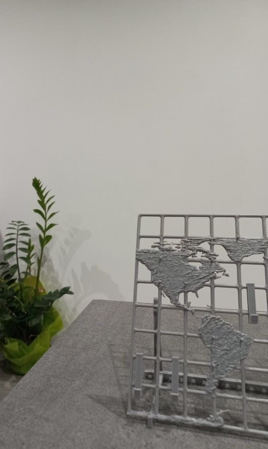 Decorative organizer grid with the map of planet Earth 3D print model_6