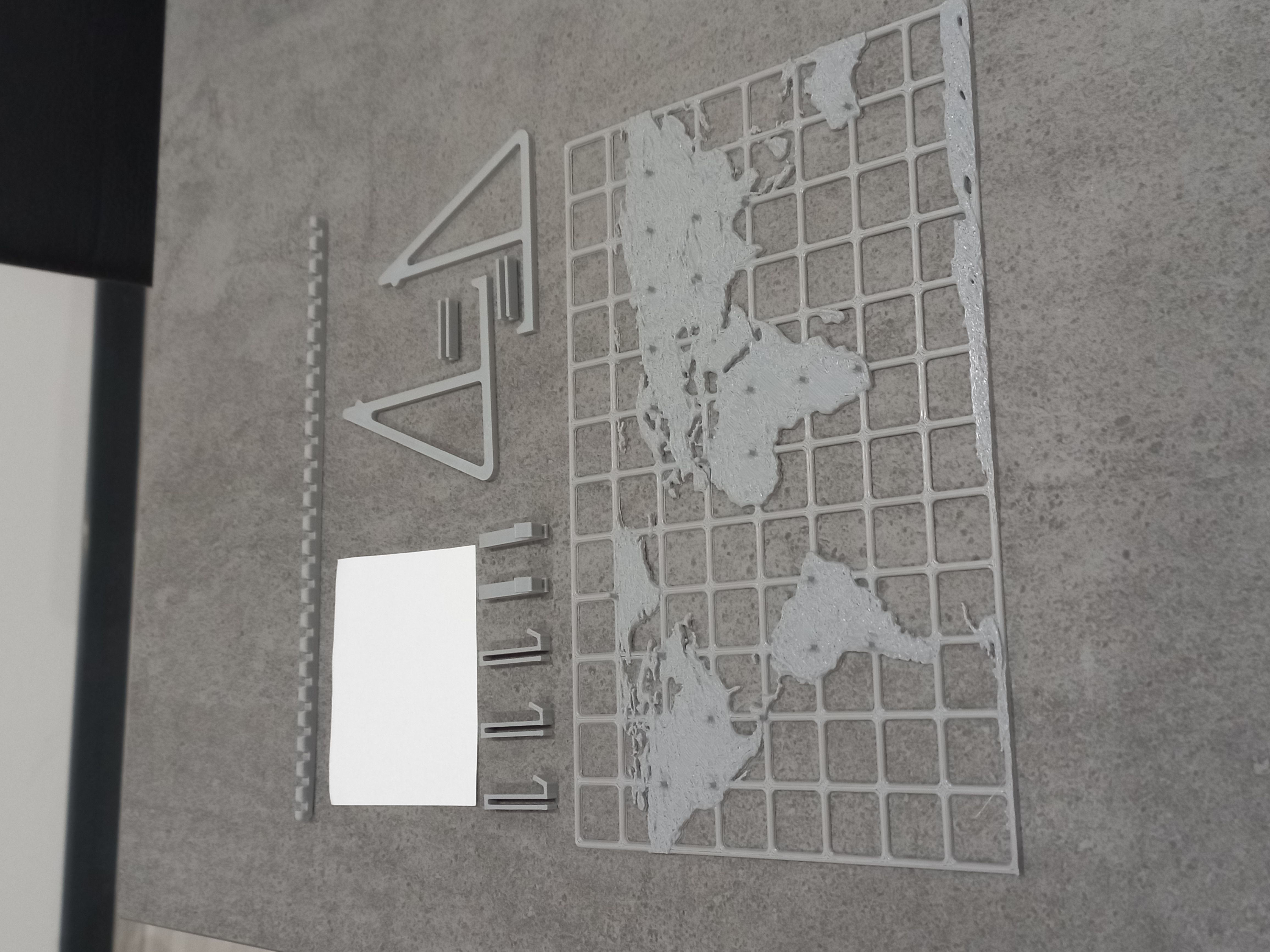 Decorative organizer grid with the map of planet Earth 3D print model_4