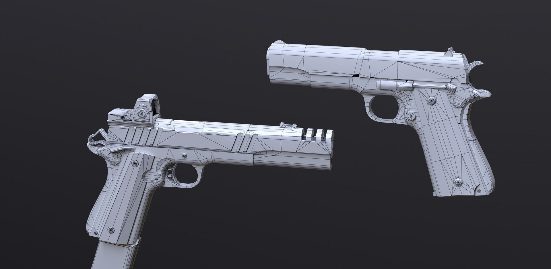 Handgun Colt 1911 - Tuning Models Low-poly 3D model_3