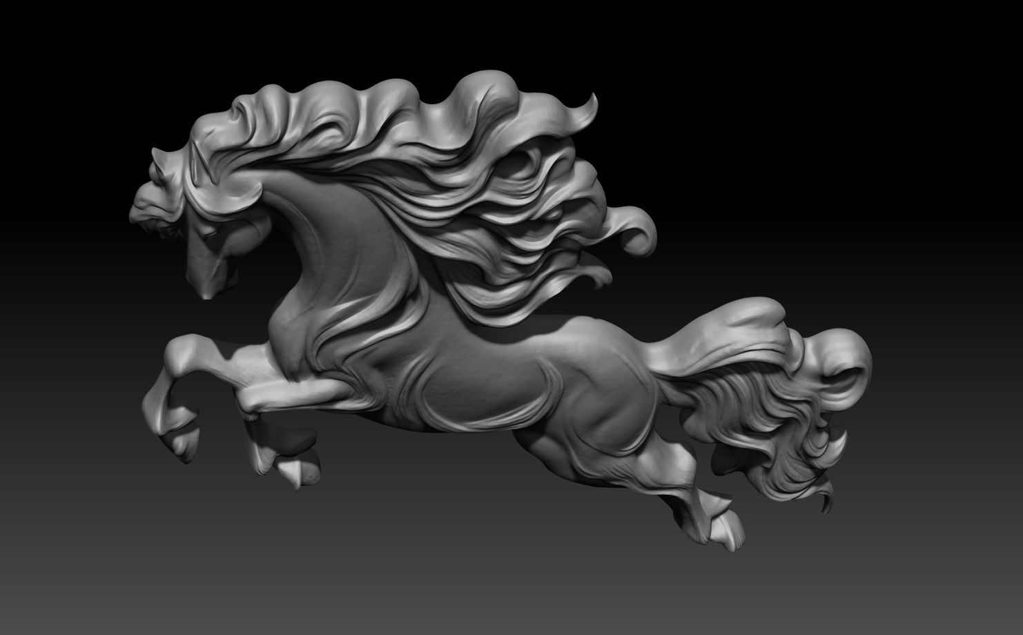 Horse Bas relief 240510 07 3D print model_3